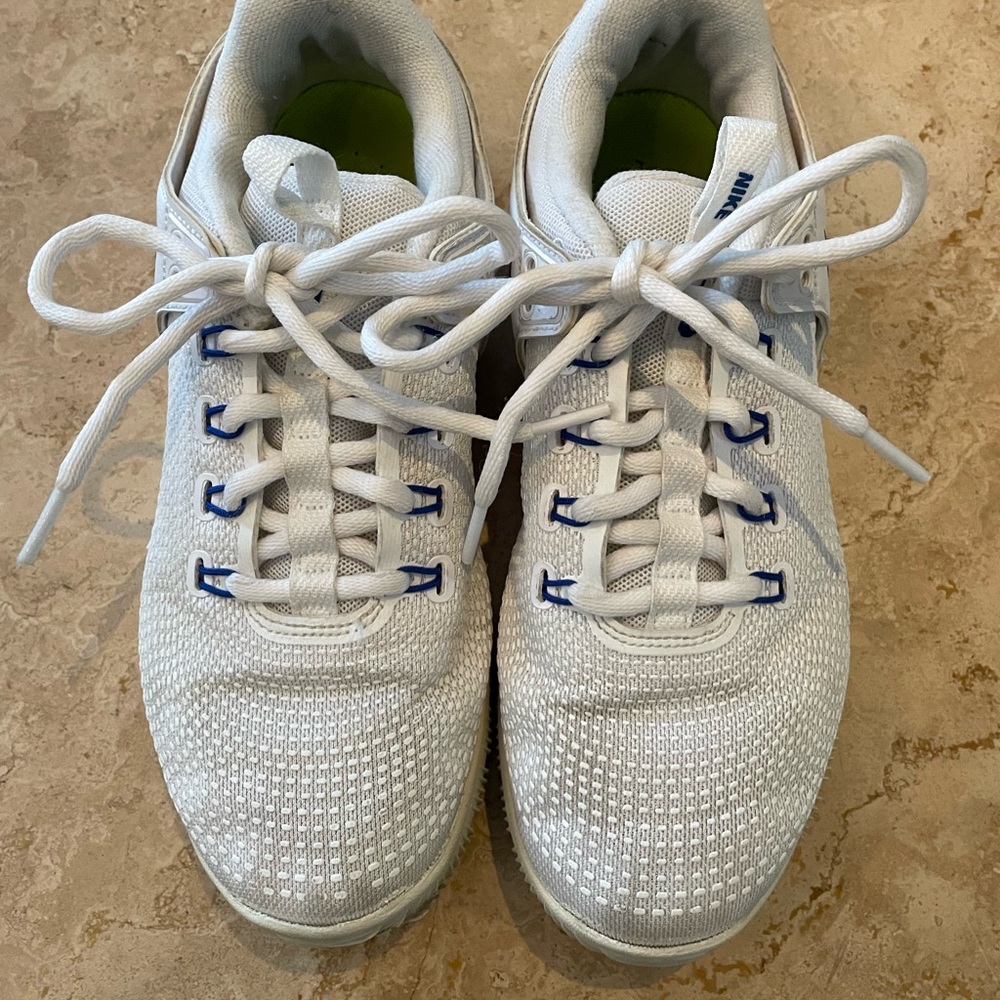 Nike White Sneakers with Blue Highlights